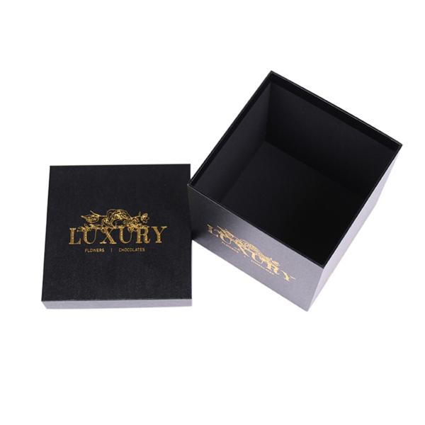 Square Pink Flower Packing Chipboard Gift Boxes With Logo Silver Foiled