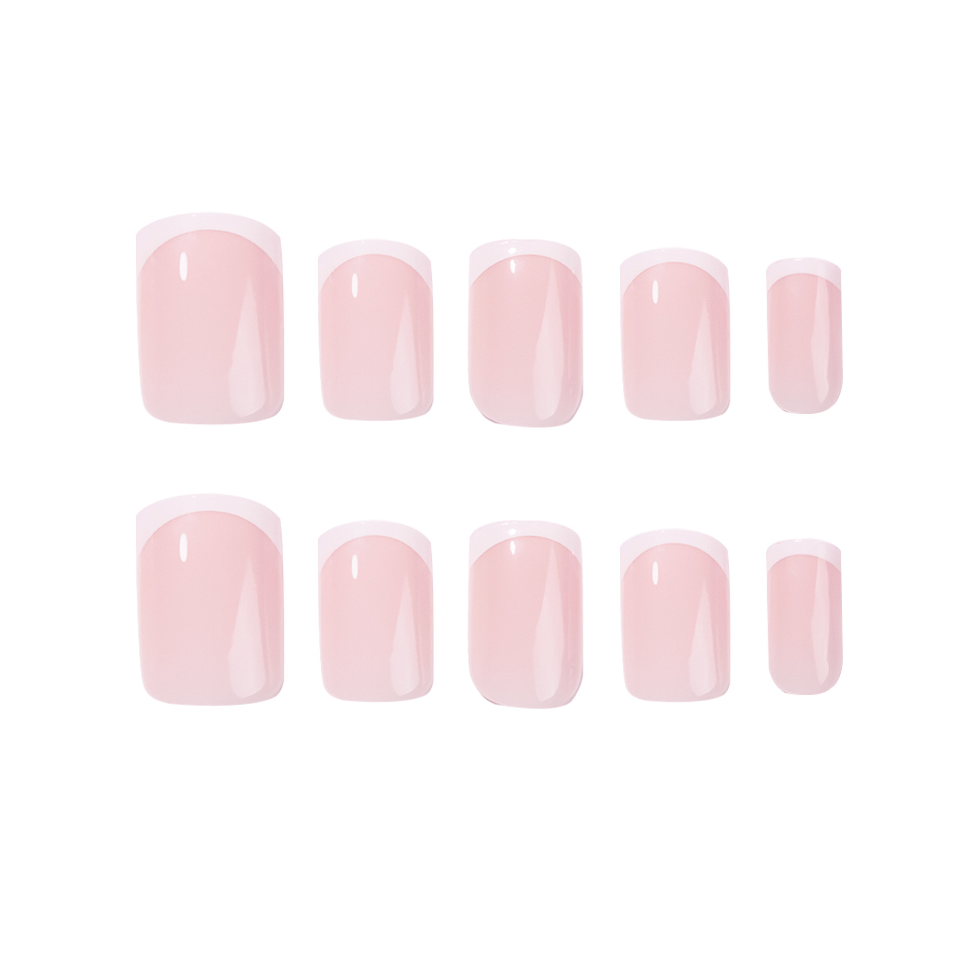 Custom Packaging Middle Square French Tip False Nails Safe For Nail