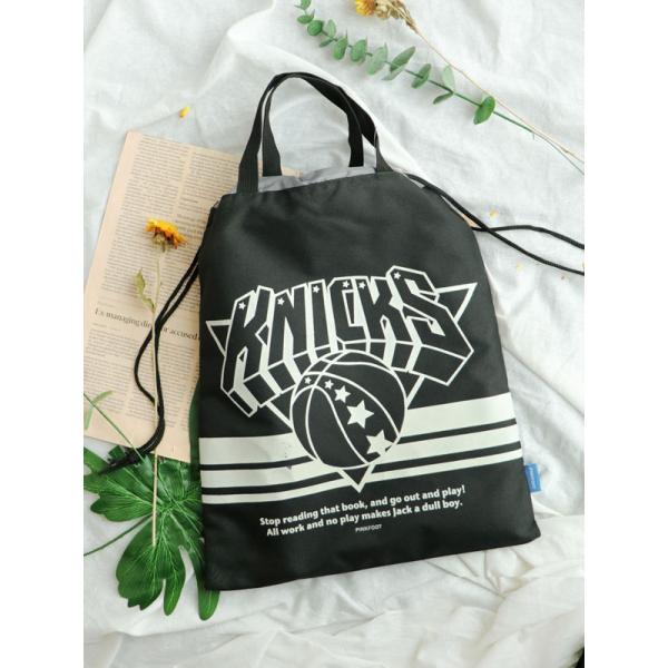 Letter Printing Easy Cleaning Sport Drawstring Non Woven Tote Bags