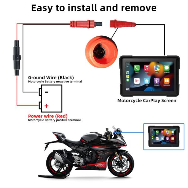 5Inch GRANDnavi Portable Navigation Device for Motorcycle Waterproof IPX6 CarPlay and Android Auto