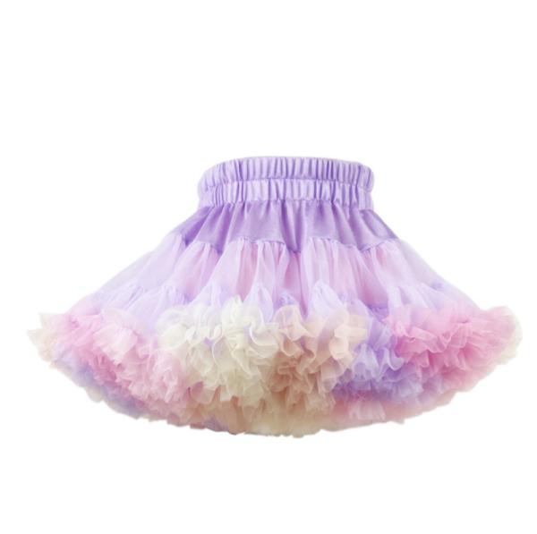 A beleza das crianças macias do poliéster francês do estilo contorna o OEM vermelho do arco-íris da saia do tutu