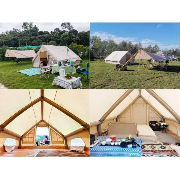 Оптовая надувная воздушная туристическая палатка Большая холстая гальваническая хижина семейная надувная ванная палатка