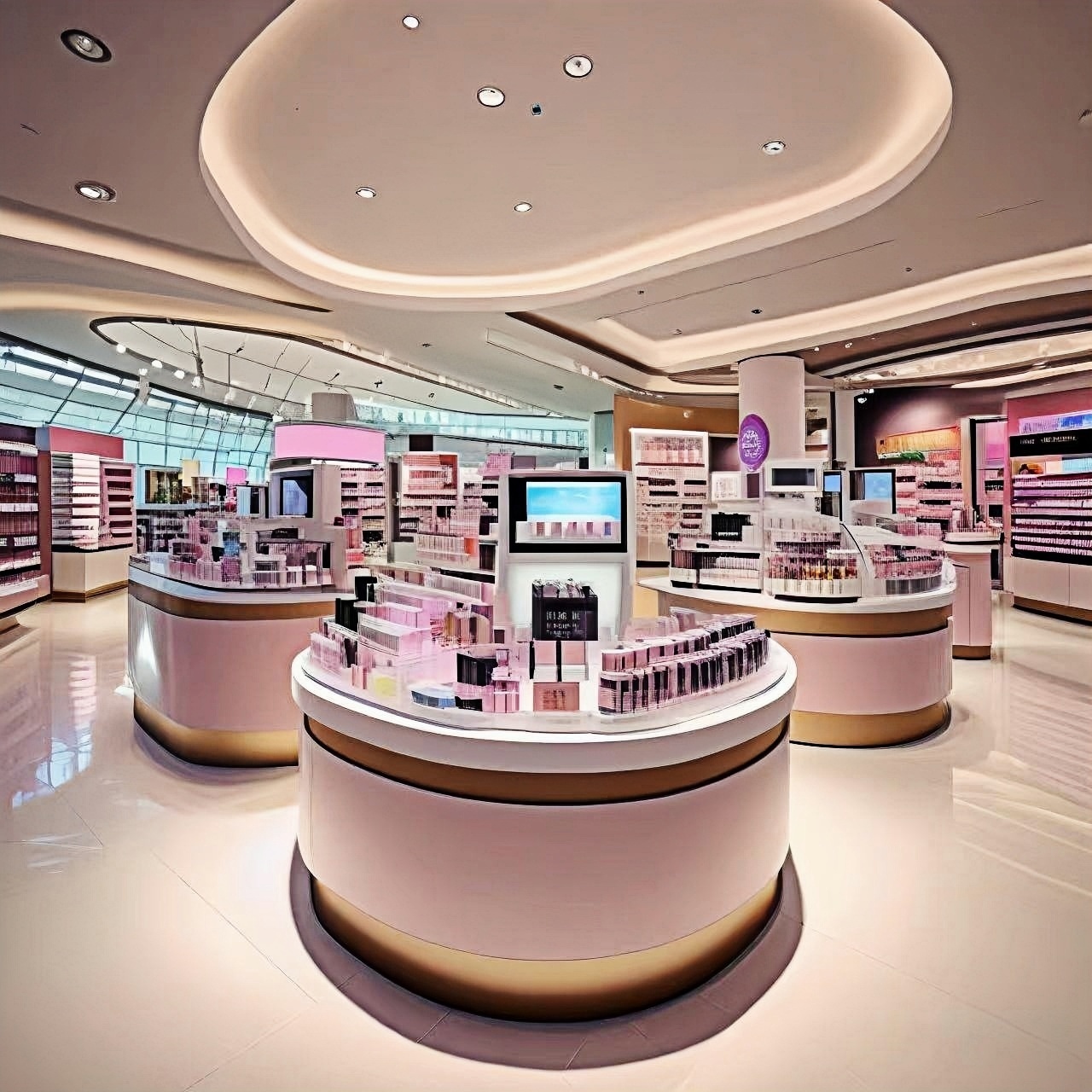 Professional Cosmetic Display Furniture: Custom LED Makeup Cabinets, Rotating Display Racks & Center Island Stands