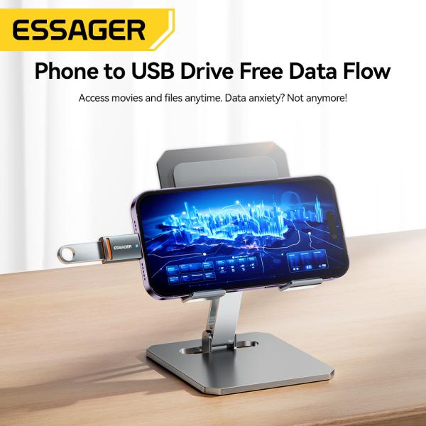 Micro USB OTG Adapter USB A C To Lightning OTG Connector ESSAGER ES-OTG17