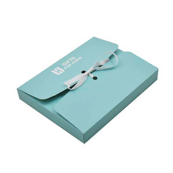 Rigid Cardboard Recyclable Gift Box Cosmetics Custom Luxury Clothes Packaging With Ribbon