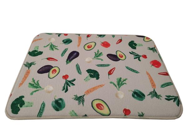 Microfiber Dish Drying Printed Mat For Kitchen Absorbent Pads