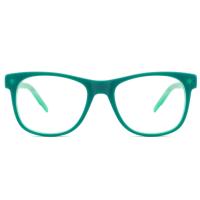 Monóculos quadrados do acetato do quadro ótico das crianças do verde 18mm