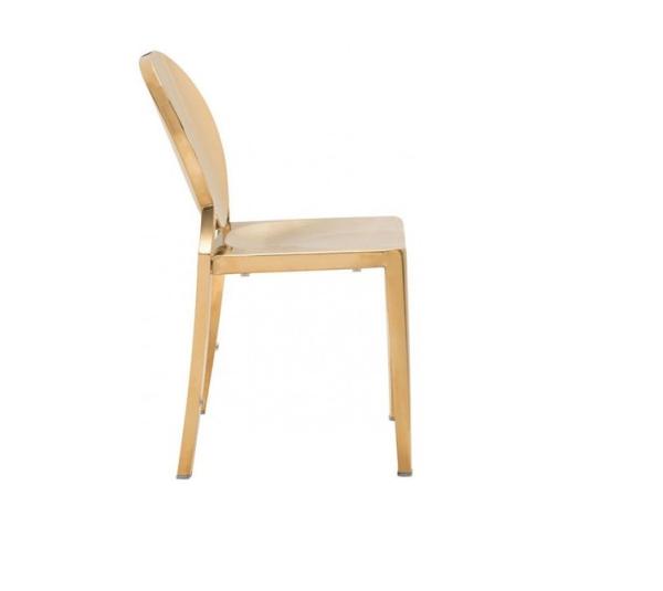 Hot sales Gold Stackable Stainless Steel frame Round back Armless Dining chair