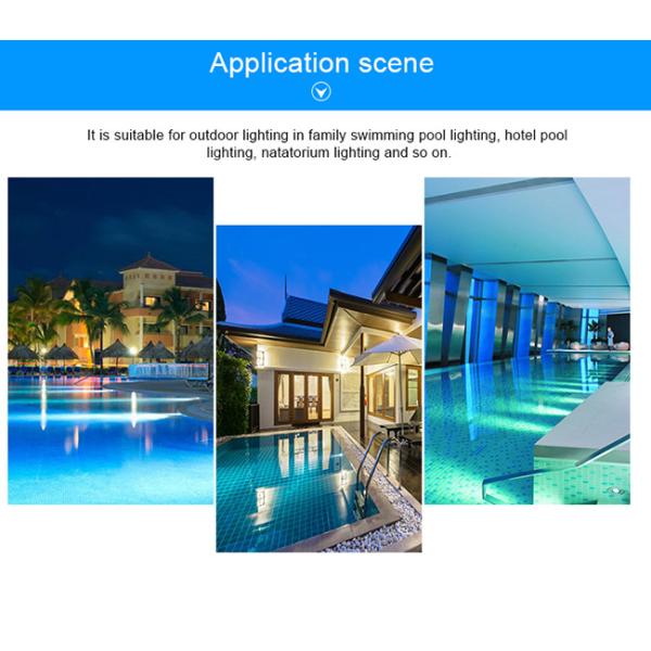 Pure White 24V Underwater Pool Light Fixture 316L Stainless Steel Shinning Angle 30°