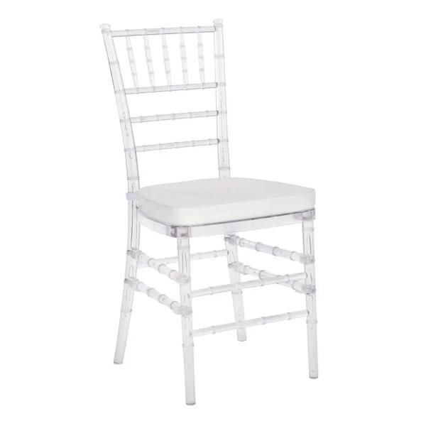 Chaise Chiavari blanche en plastique empilable Meubles d'hôtel de banquet
