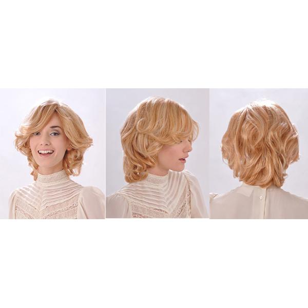 Loose Curly Wavy Short Synthetic Wig Natural Hairline , Non - Remy Hair Grade