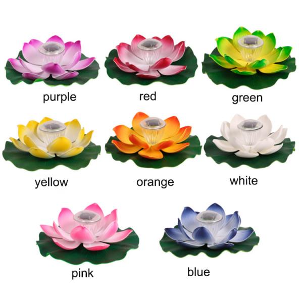 Solar energy lotus lamp colorful gradual outdoor pool pond artificial lake decorative lotus landscape lamp