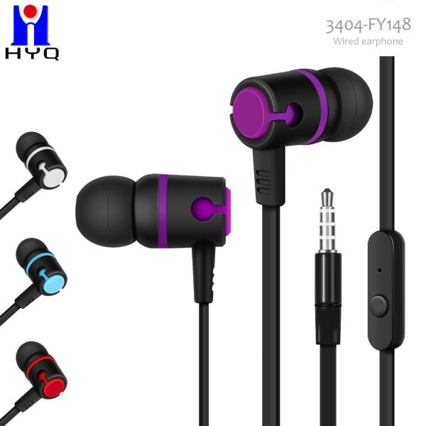 Multi Color Wired In Ear Earphones Flat Cable 1.2 MM Noise Cancelling Earbuds Factory