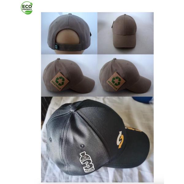 Panneaux écologiques extérieurs de la casquette de baseball 6 de la coutume 100% RPET d'accessoires viables