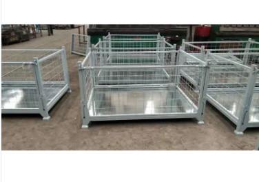 Powder Coated Steel Stillage Pallet Cage 800mm Depth Foldable