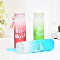 400ml coloriu reusável portátil de vidro geado do Borosilicate da garrafa de água