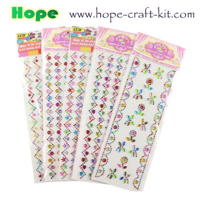 3D Acrylic Self Adhesive Stickers for kids diy craft and Decal Mobile Scrapbooking diamond pearl gem drill stickers OEM