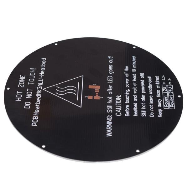 Black Metal Thick 3mm 3D Printer Heatbed MK3 Round Delta Rostock