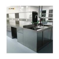 Tabela de laboratório polida de aço inoxidável, W750mm Tabela de trabalho de laboratório de química anti-ferrugem