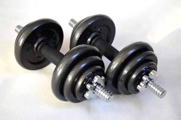 10kg -60kg adjustable black painting dumbbell with collars  for sale