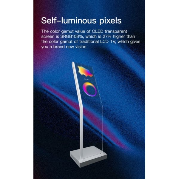 30 inch Vertical Self-luminous OLED LG Transparent Screen TV Advertising Display with PCAP Touch Screen