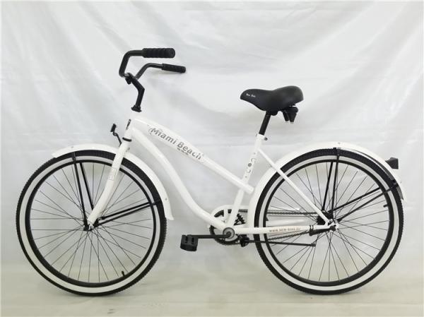 Cheap fashion style white color OEM steel frame  26 2.125 beach cruiser for lady for sale