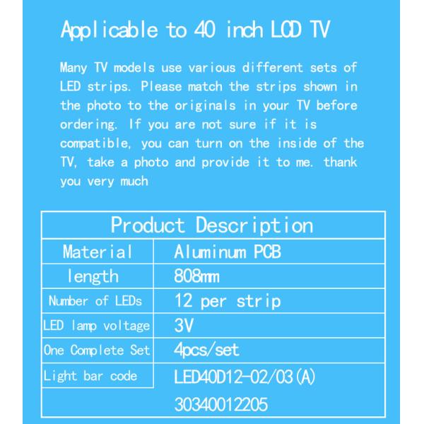LED40F1100C LE40A7100L Haier TV Backlight LE40B3000 LED40ME1000 LED40D12-ZC14-04 ((А)