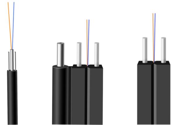 GJYXFCH Self Supporting Outdoor FTTH Drop Fiber Steel Wire Strength G657A2 12 Strand Armored