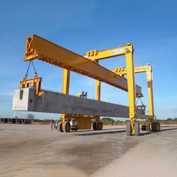 Double Girder RTG Mobile Gantry Crane With Beam For Construction Site