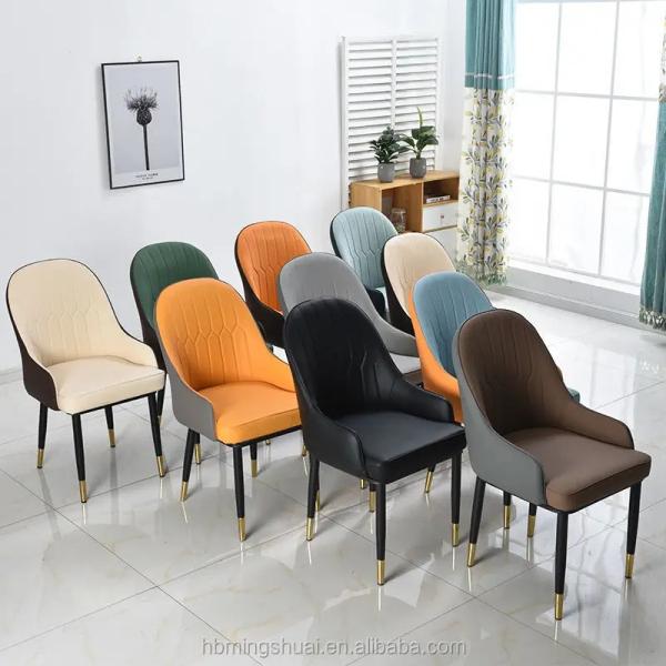 Contemporary High Back Upholstered Dining Chairs Patchwork Modern Dining Chair