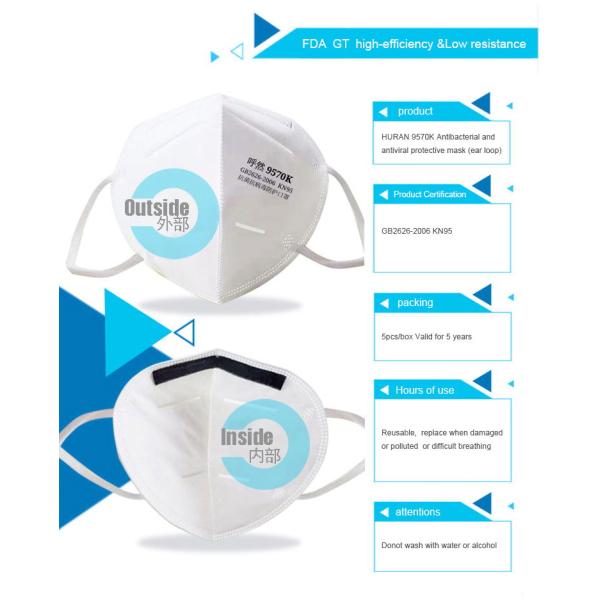 White Dust-Proof  Breathable Kn95 Mask / Mouth Muffle Kn95 In Stock