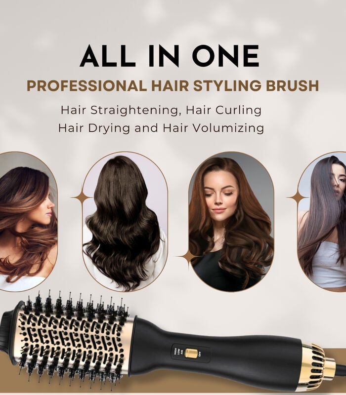 Wholesale Professional One-Step Hair Dryer Brush LCD Temperature Display Iron Electric Blow Styler Comb 1000W 2-Speed Fast
