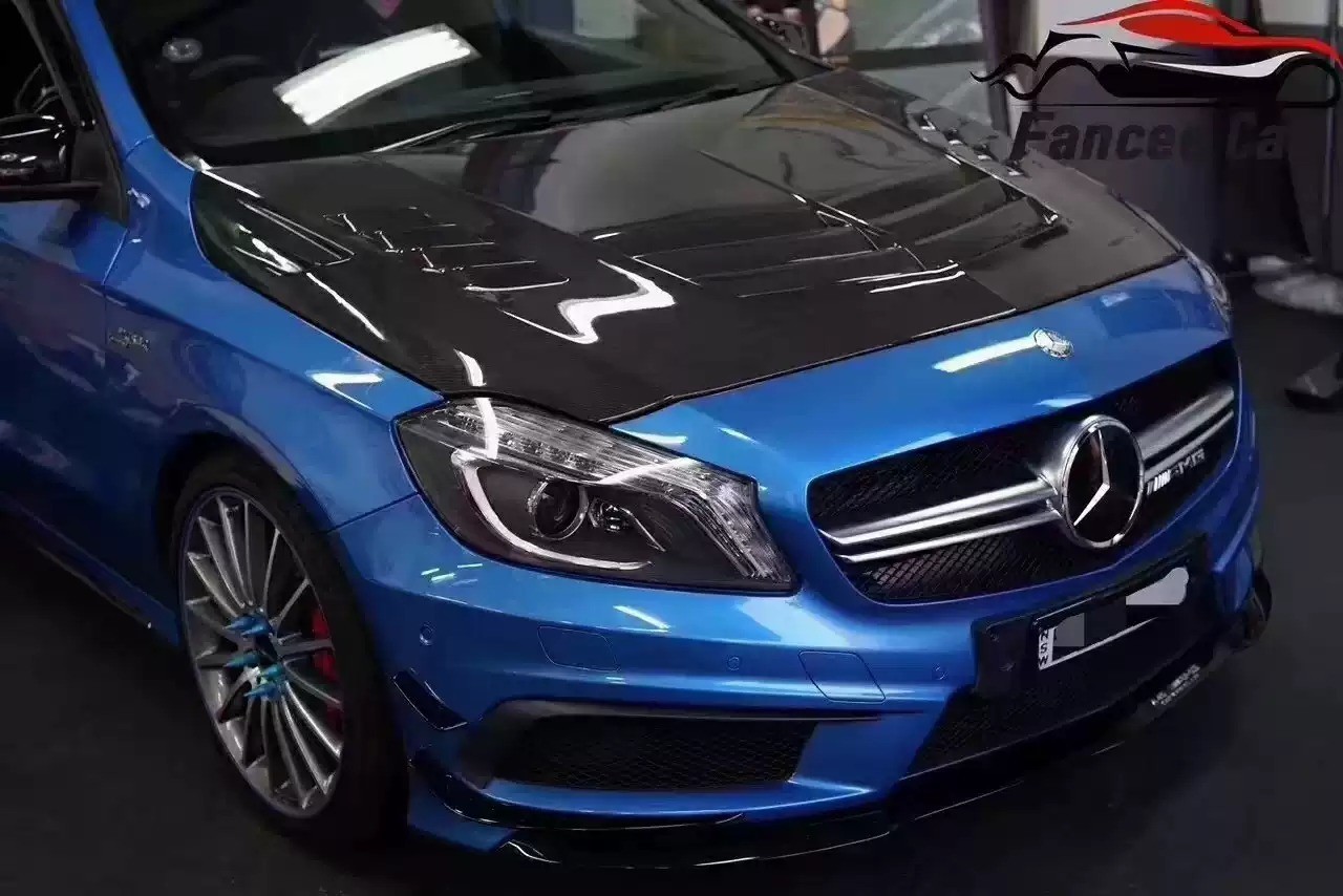 Customized Carbon Black Hood for -mercedes-benz A45/W176 Viras Opening Direct Supply