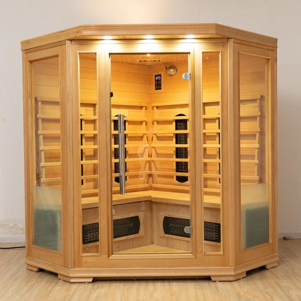 Red Cedar Wood Indoor Ceramic Heater Infrared Sauna Room Modern Design