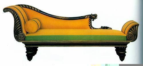 Custom Gilding Hand Carved Indoor Chaise Lounge Chair Leather / Fabric