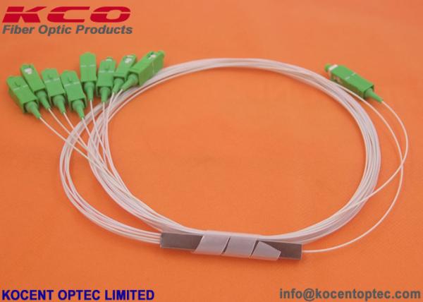 Mini Fiber Optic Splitter , PLC Optical Splitter 1x8 Steelless Tube Material