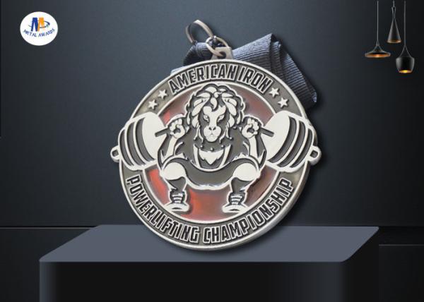 60*3MM Custom Award Medals , Translucent Enamel Conbine Soft Enamel Medals Antique Silver Plating