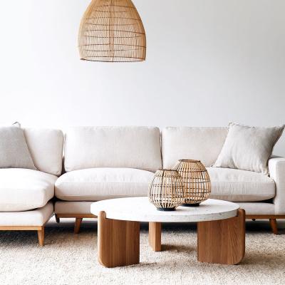 Minimalist Marble Topped Pedestal Coffee Table White OEM Available