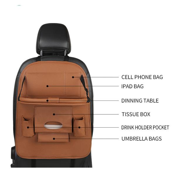 Car Trip Car Additional Accessories Back Seat Organizer With Folding Dining Table