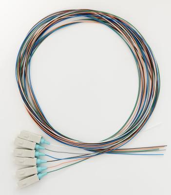 LSZH 1m 6 Fibers OM3 Fiber Pigtail SC UPC 50/125 Aqua Boot Lightweight