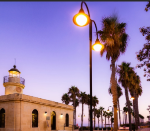 Luz de jardín LED de aluminio, 60W, colgante, para la costa