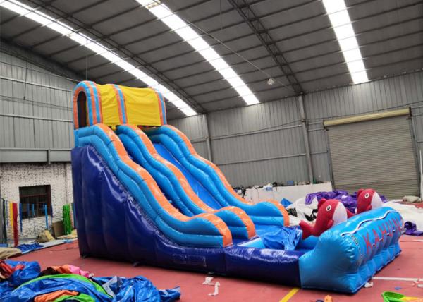 0.55mm PVC Inflatable Backyard Water Slide Neat Stitching Thread