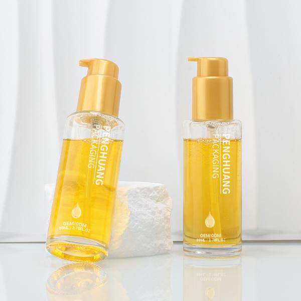 80ml Liquid Foundation Glass Pump Bottle Cosmetic Package Hot Stamping