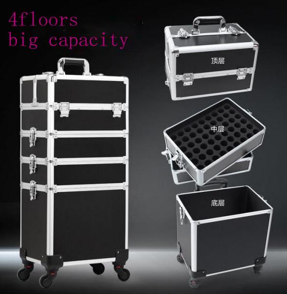 Fashion Large Makeup Case , Beauty Trolley Case With Drawers 350*260*710mm