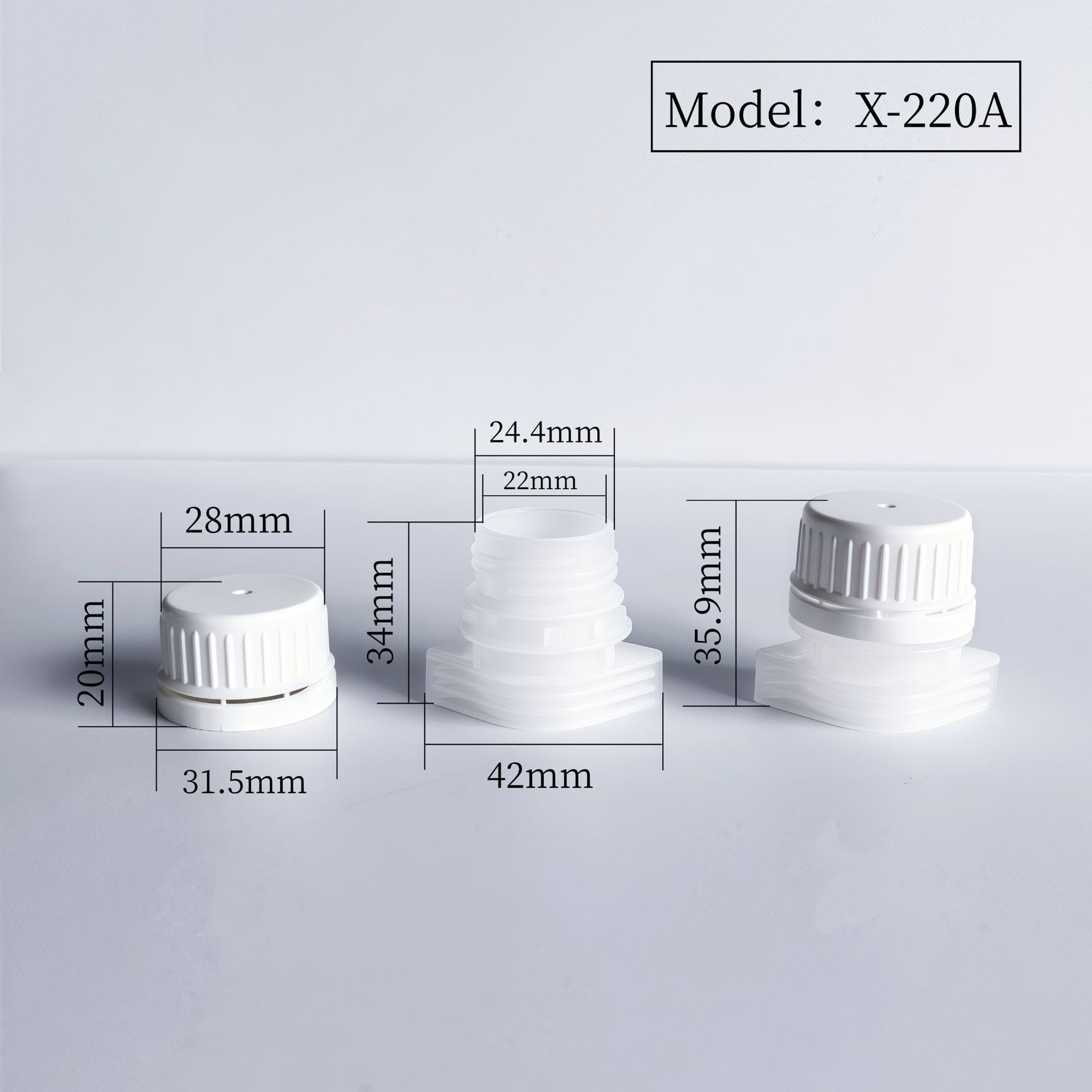 22mm Premium Plastic Spout Caps For Stand Up Pouches, Liquid Packaging Bags & Flexible Packaging