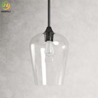 Base d'intérieur moderne de l'ampoule E26 de gobelet de forme de lumière pendante claire en verre