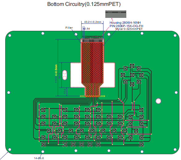 Customized Pad Embossed Membrane Switch Touch Screen with 3M rear adhesive