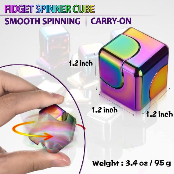 ADHD Teens Metal Fidget Spinner Toys Cube for Stress Relief Anxiety Relief