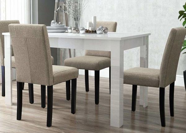 Upholstered Solid Wood Legs 275Pounds Fabric Dining Room Chairs