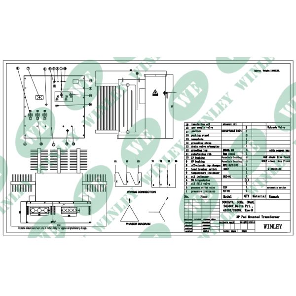 3000Kva Pad Mounted Transformer Three Phase Oil Immersed 24.94KV To 4160V Transformer Pad Mount